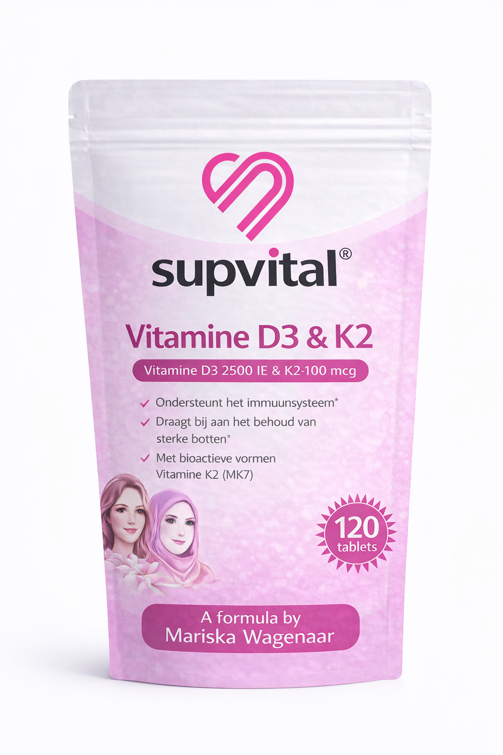 Vitamine D3+K2 | 120 tablets | 2500 IE + 100 mcg | Supvital